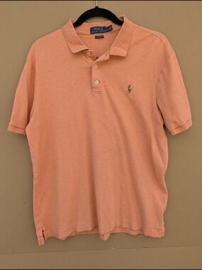 Polo Ralph Lauren Classic Polo Shirt Orange Heather Mens Large Coastal Vacation